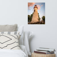 Marblehead Lighthouse at Sunset From the Shore Landscape Photo Loose Wall Art Print
