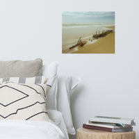 Misty Shipwreck on the Beach Landscape Photo Loose Wall Art Prints
