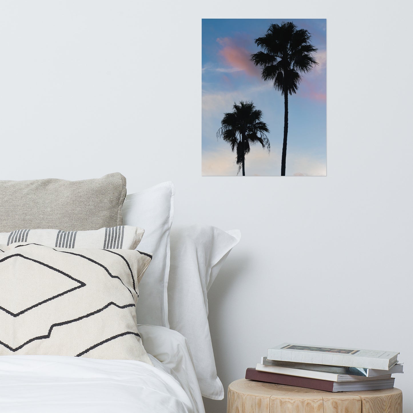 Palm Tree Silhouettes on Blue Sky Botanical Nature Photo Loose Unframed Wall Art Prints