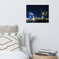 Shining Cranes At Night Urban Landscape Loose Unframed Wall Art Prints