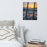 Sunrise Between the Pillars Landscape Photo Loose Wall Art Print