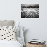 Washing Out to Sea Black and White Coastal Nature Photo Loose Unframed Wall Art Prints