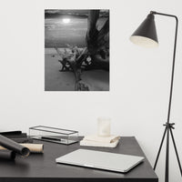 Dried Tree Roots and Sunrise 2 Black and White Landscape Photo Loose (Unframed) Wall Art Print