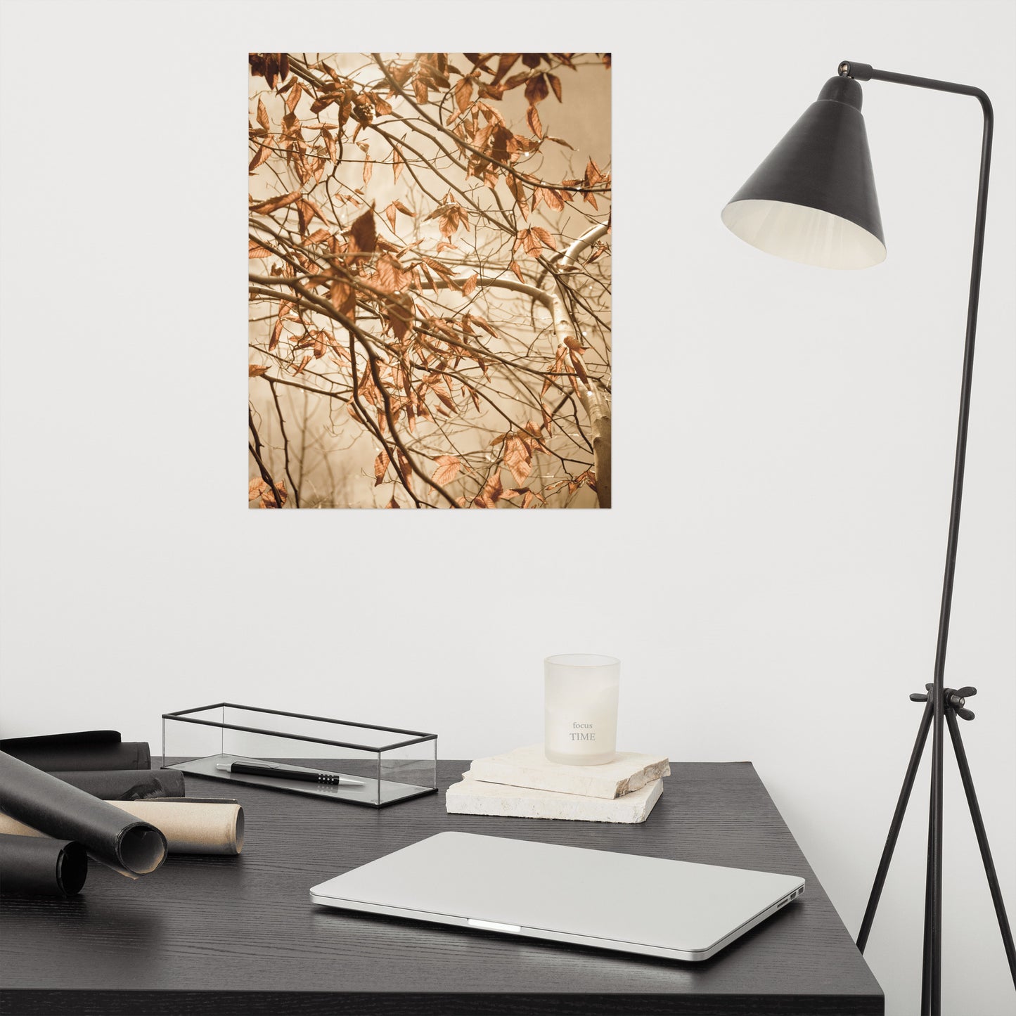 Office Wall Art Prints: Aged Winter Leaves - Botanical / Plants / Nature Photograph Loose / Unframed / Frameless / Frameable Wall Art Print - Artwork