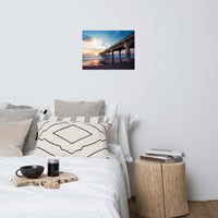 Tranquil Manhattan Beach Pier at Sunset Coastal Landscape Photo Loose Wall Art Prints