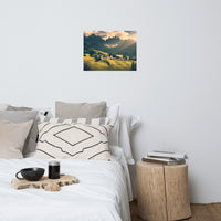 Sun Rays and Santa Maddalena Landscape Photo Loose Wall Art Prints