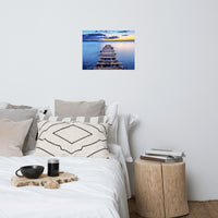 Old Weathered Lake Pier at Sunset Landscape Photo Loose Wall Art Prints