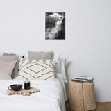 Chittenango Falls in Black and White Landscape Photo Loose Wall Art Print