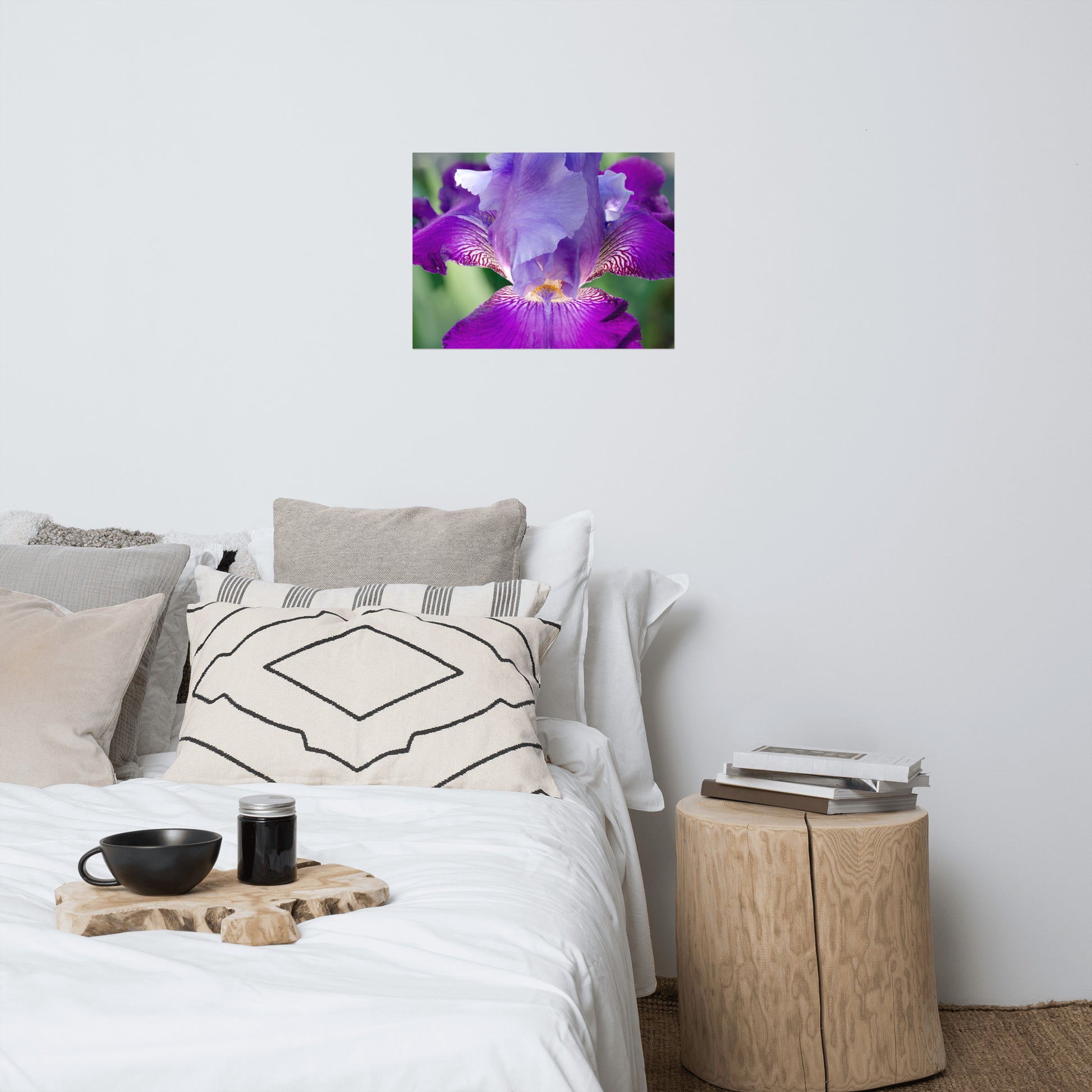 Large Bedroom Posters: Glowing Iris - Botanical / Floral / Flora / Flowers / Nature Photograph - Loose / Frameable / Unframed / Frameless Wall Art Print - Artwork