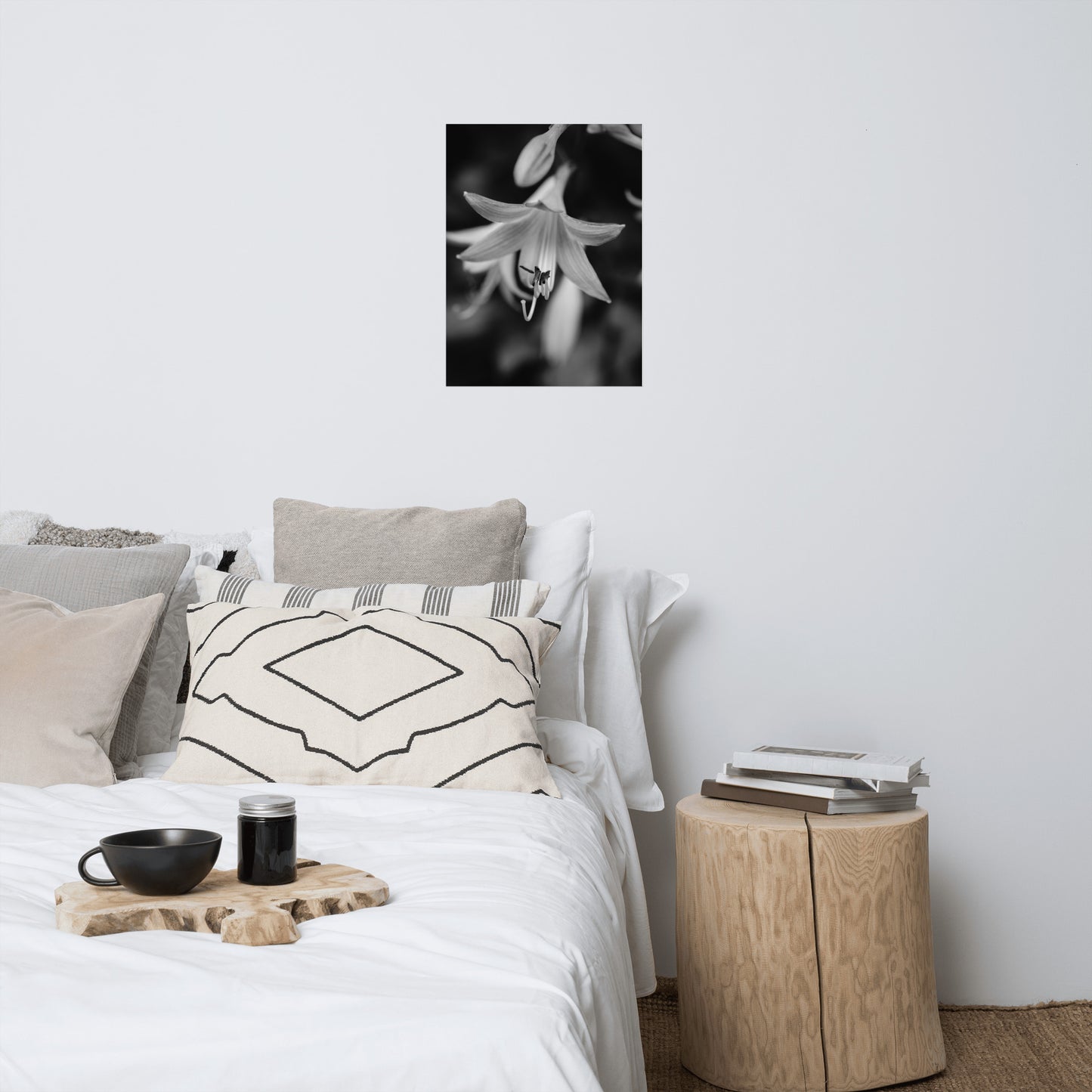 Hosta Bloom Black and White Floral Nature Photo Loose Unframed Wall Art Prints