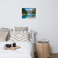 Misty Lake and Snowcap Mountain Reflections Landscape Photo Loose Wall Art Prints