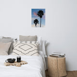 Palm Tree Silhouettes on Blue Sky Botanical Nature Photo Loose Unframed Wall Art Prints