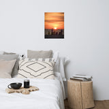 Summer Spectators Coastal Sunset Landscape Photo Paper Poster