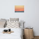 Abstract Color Blend Ocean Sunset Coastal Landscape Photo Paper Poster - Beach Wall Art Decor