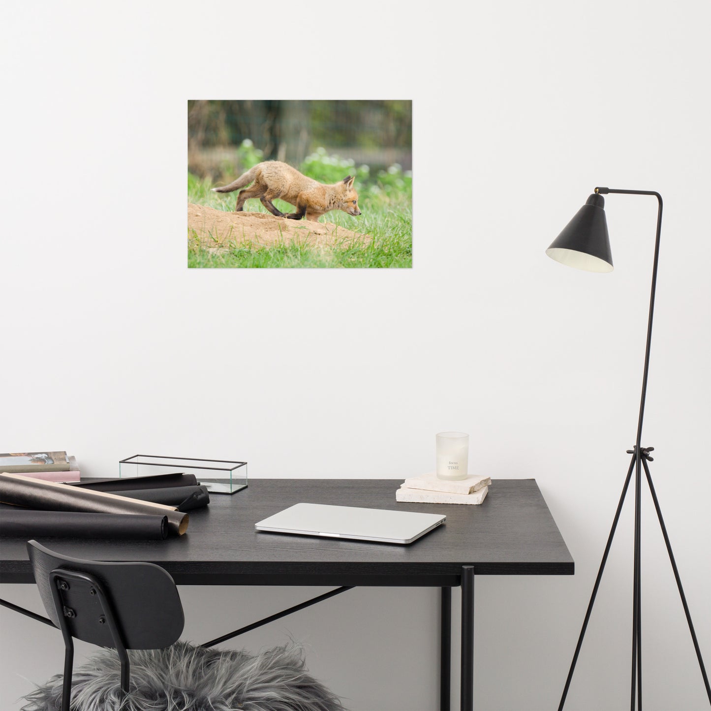 Animal Wall Decor Nursery: Fox Pup In Meadow Animal / Wildlife Photograph Loose / Unframed / Frameless / Frameable Wall Art Prints