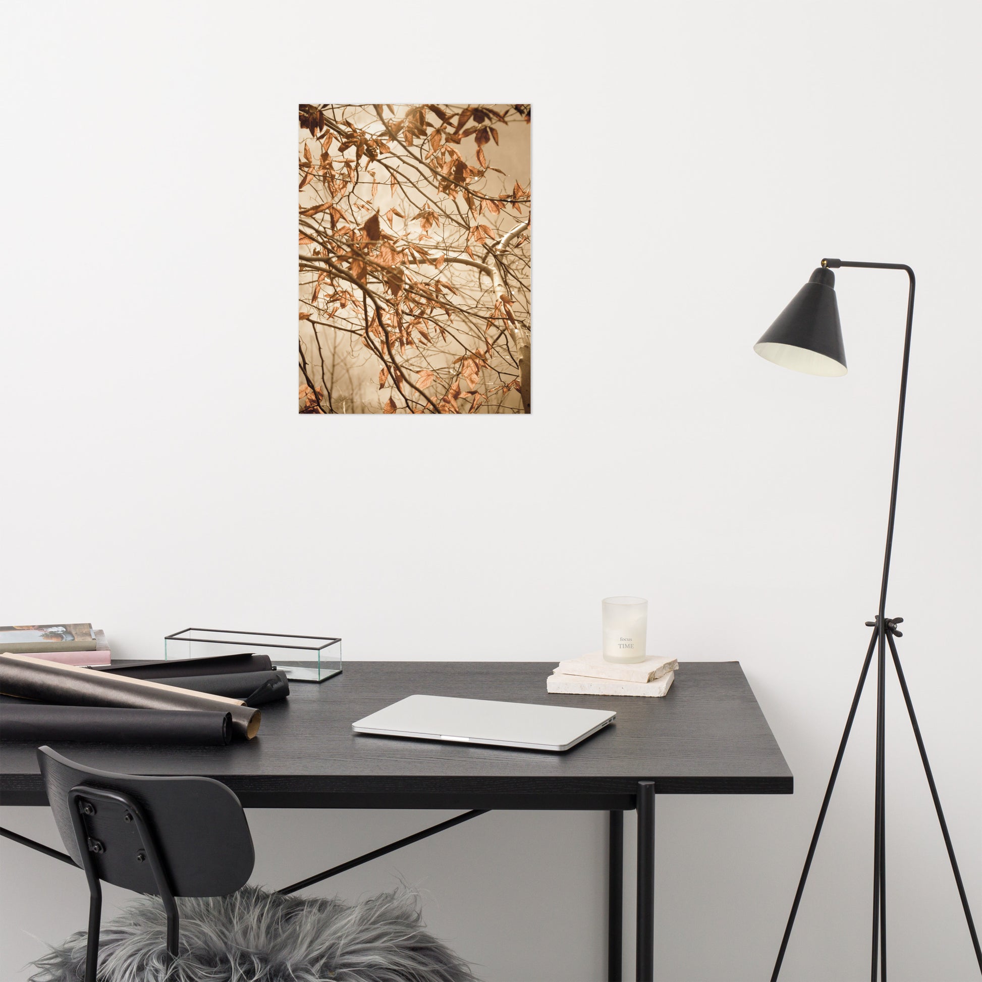 Office Wall Decor: Aged Winter Leaves - Botanical / Plants / Nature Photograph Loose / Unframed / Frameless / Frameable Wall Art Print - Artwork