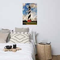 Cape Hatteras Lighthouse Landscape Photo Faux Wood Panels Loose Wall Art Print