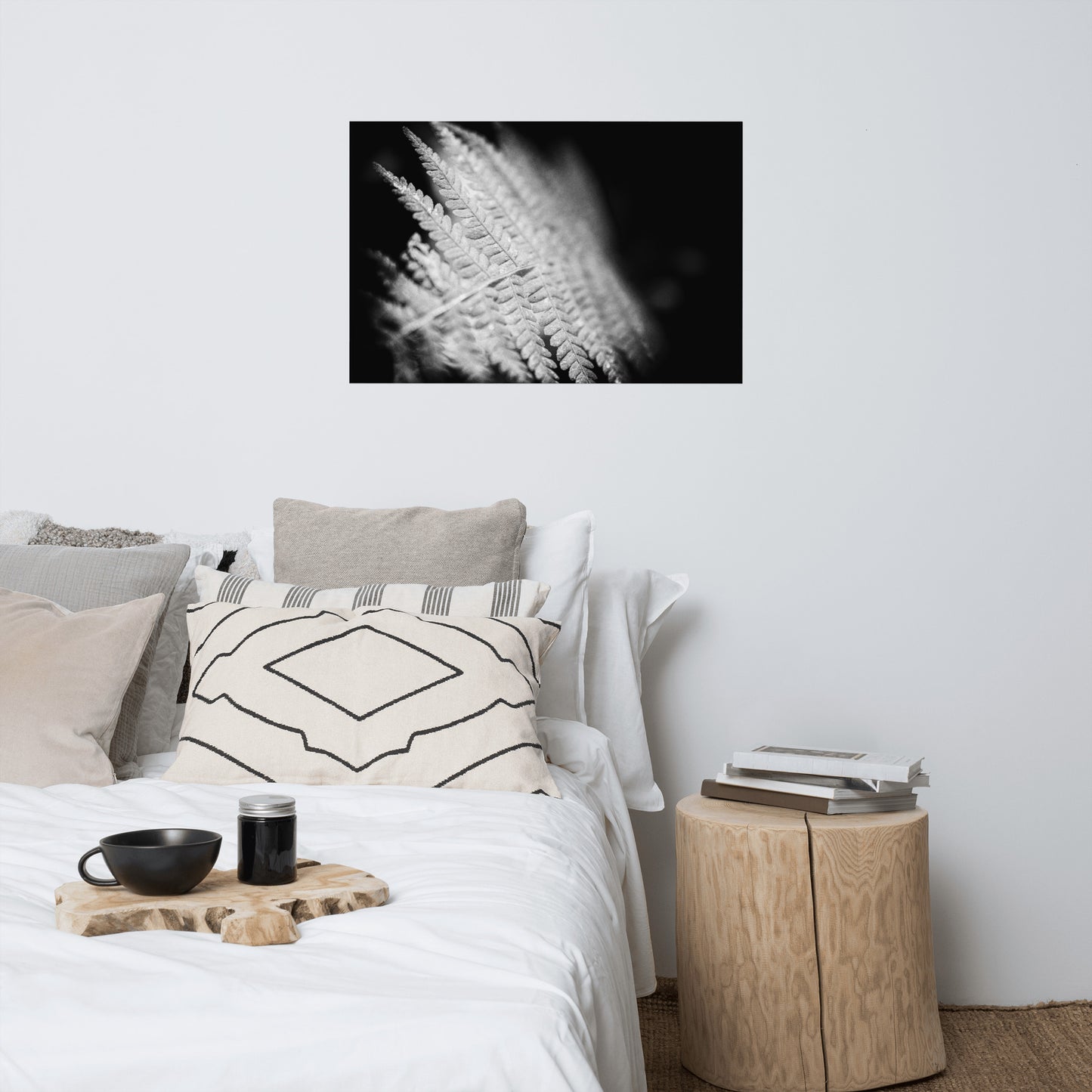 Fern Leaf In the Sunlight Black and White Botanical Nature Photo Loose Unframed Wall Art Prints