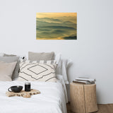 Foggy Mountain Layers at Sunset Landscape Photo Loose Wall Art Prints