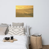 Golden Mist Valley - Hills & Mountain Range Landscape Photo Loose Wall Art Prints