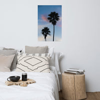Palm Tree Silhouettes on Blue Sky Botanical Nature Photo Loose Unframed Wall Art Prints