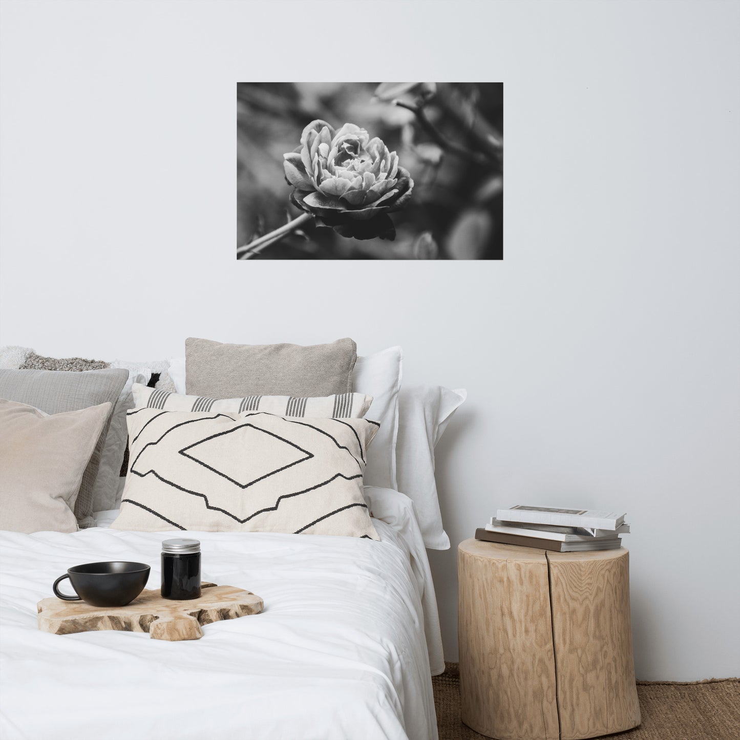 Perfect Petals Black and White Floral Nature Photo Loose Unframed Wall Art Prints