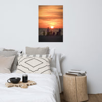 Summer Spectators Coastal Sunset Landscape Photo Paper Poster