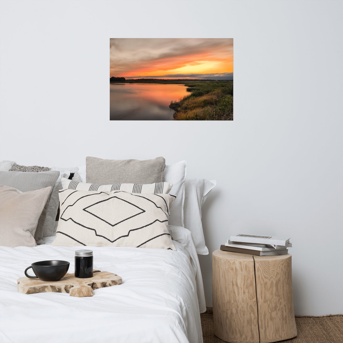 Sunset Over Woodland Marsh Landscape Photo Loose Wall Art Prints