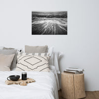 Washing Out to Sea Black and White Coastal Nature Photo Loose Unframed Wall Art Prints