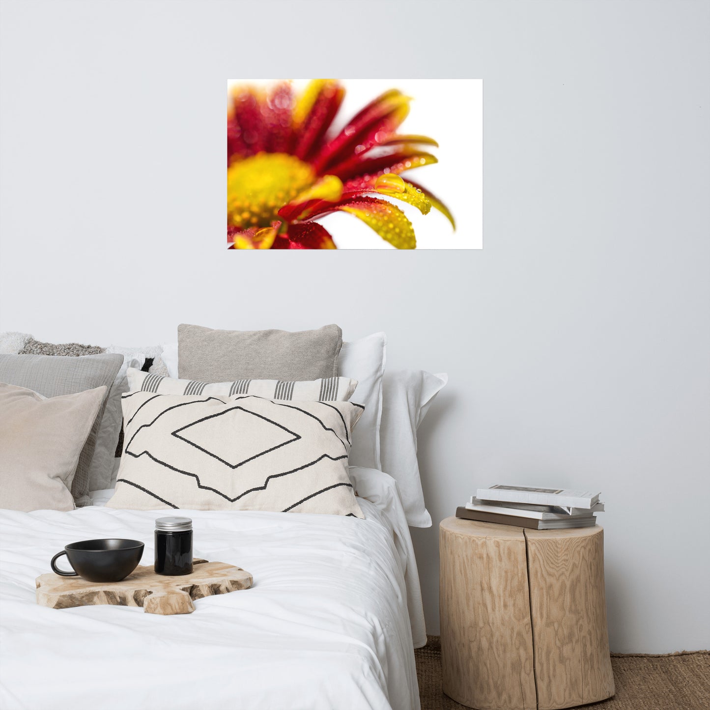 Water Droplets On Mum Petals Floral Nature Photo Loose Unframed Wall Art Prints