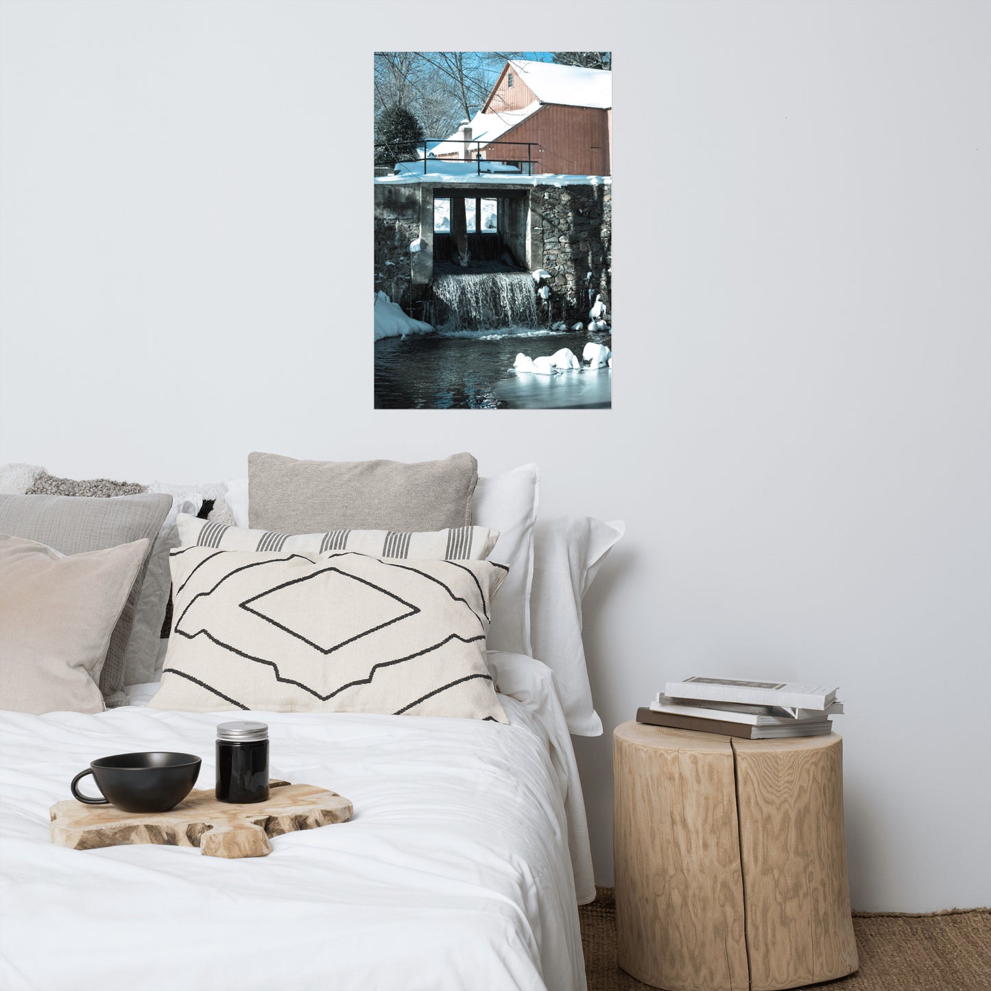 Winter Mill Landscape Photo Loose Wall Art Print