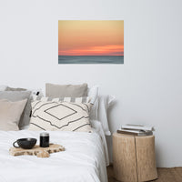 Abstract Color Blend Ocean Sunset Coastal Landscape Photo Paper Poster - Beach Wall Art Decor