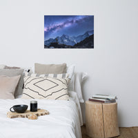 Stone Mountains and Milky Way Night Landscape Photo Loose Wall Art Print