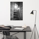 Fort Clinch Stairway Black and White Photo Loose Wall Art Print