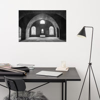 Fort Clinch Bunker Room Black and White 2 Architecture Photo Loose Wall Art Print