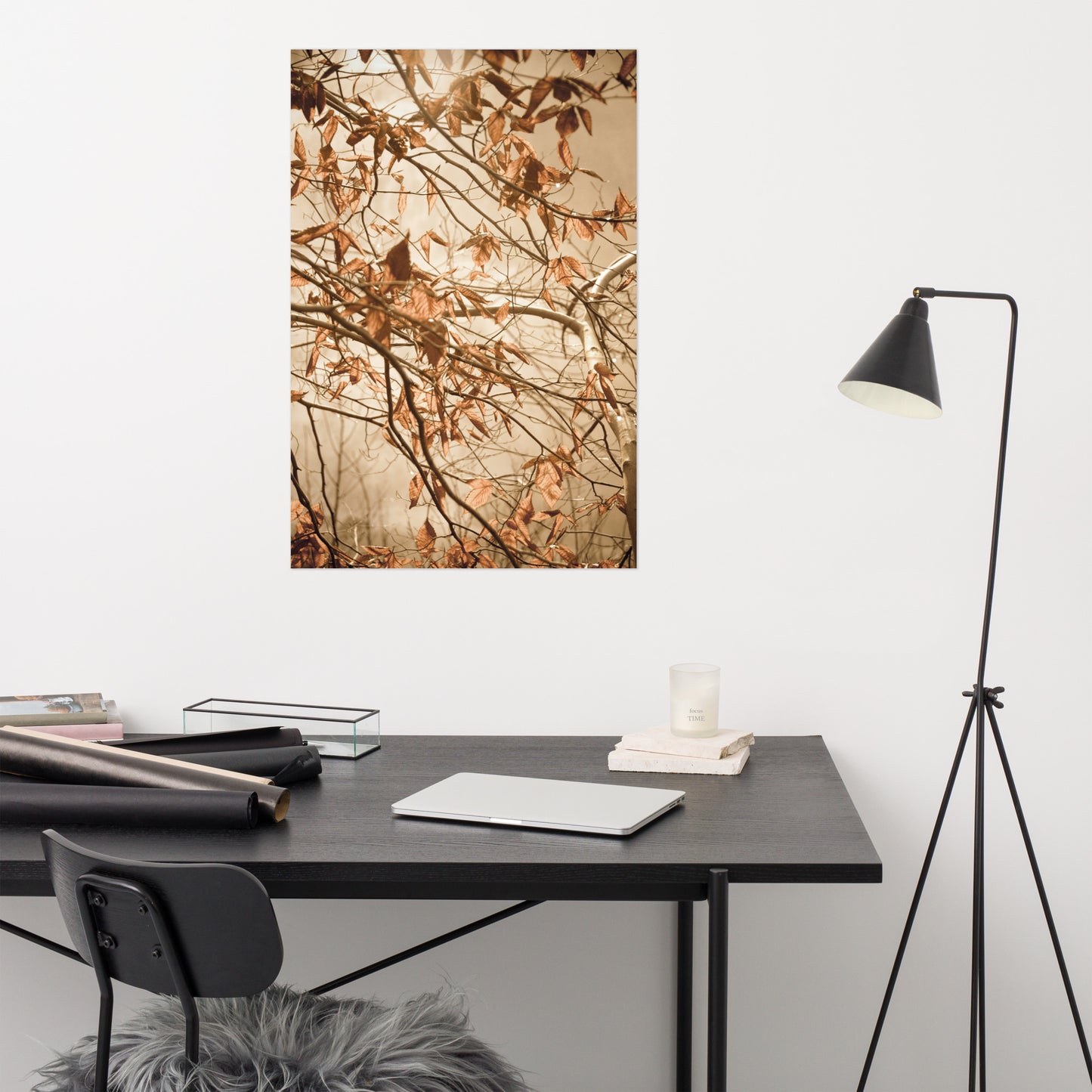 Office Wall Decoration Design: Aged Winter Leaves - Botanical / Plants / Nature Photograph Loose / Unframed / Frameless / Frameable Wall Art Print - Artwork