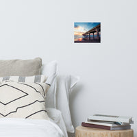 Tranquil Manhattan Beach Pier at Sunset Coastal Landscape Photo Loose Wall Art Prints