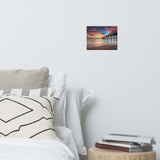 Dreamy Pier at Sunset Coastal Landscape Photo Loose Wall Art Prints