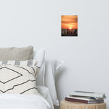 Summer Spectators Coastal Sunset Landscape Photo Paper Poster