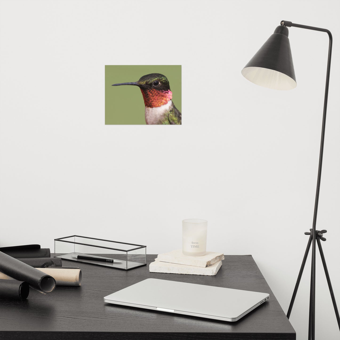 Close-up Ruby-throated Hummingbird Loose Wall Art Print